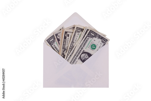 envelope with dollar notes