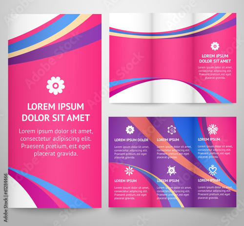Professional three fold business flyer template
