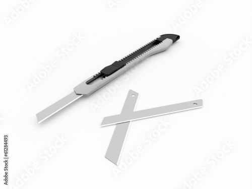 Black and white cutter rendered isolated