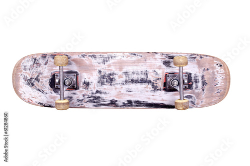 old used wooden skateboard