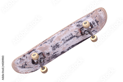 old used wooden skateboard