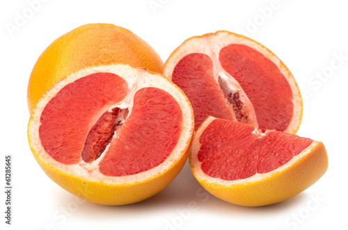 Ripe grapefruit isolated on white background