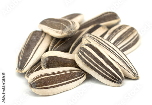 Sunflower seeds isolated on white background