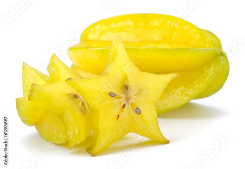Carambola - starfruit isolated on white background