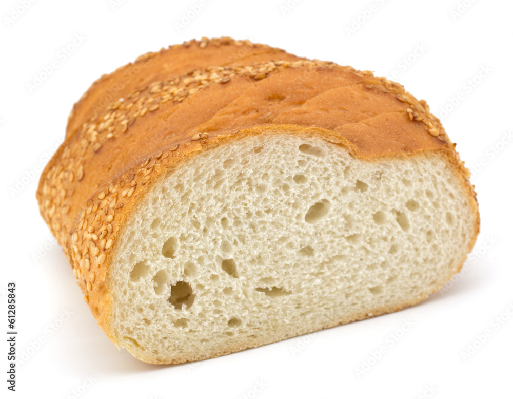 Slices of bread isolated on white background Slices of bread isolated on white background