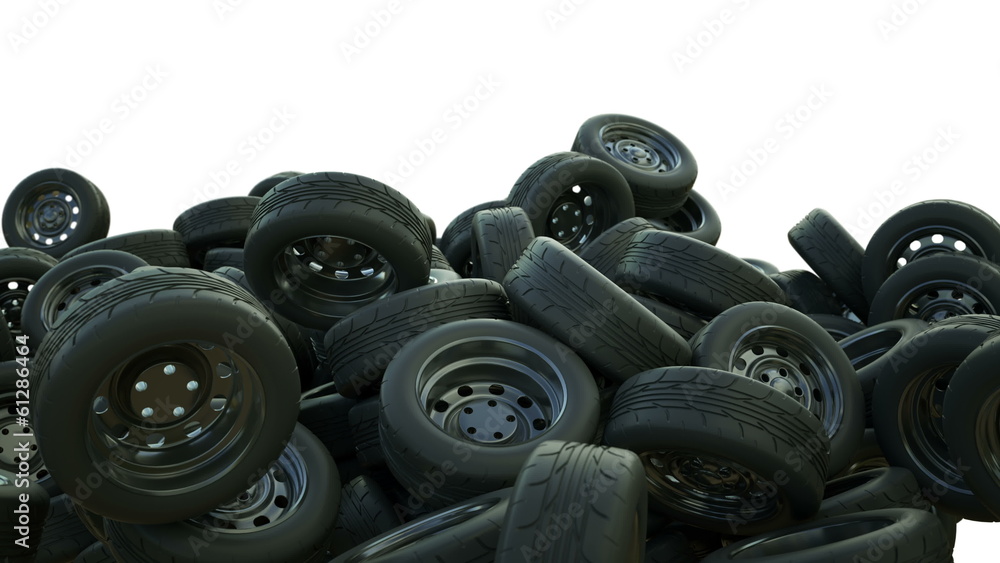 Car wheels falling down with slow motion. Alpha Car wheels falling down with slow motion. Alpha