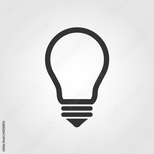Light bulb icon, flat design