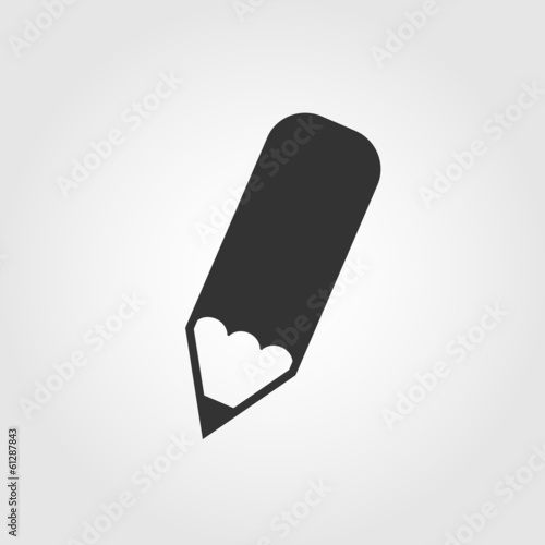 Pencil icon, flat design