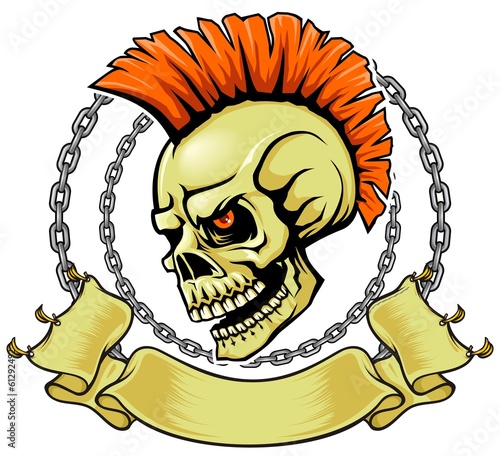 punk hair skull