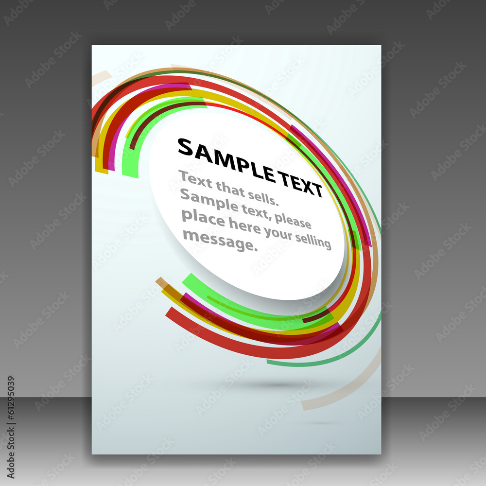 Fototapeta premium Modern folder template with bright round circle design element