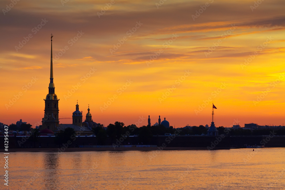   Peter and Paul Fortress in dawn