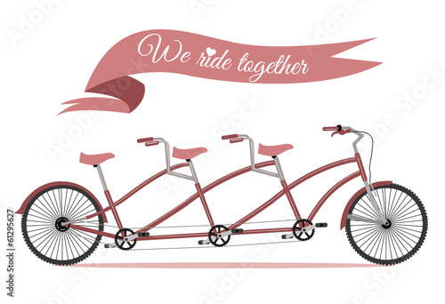 We ride together. tridem bike