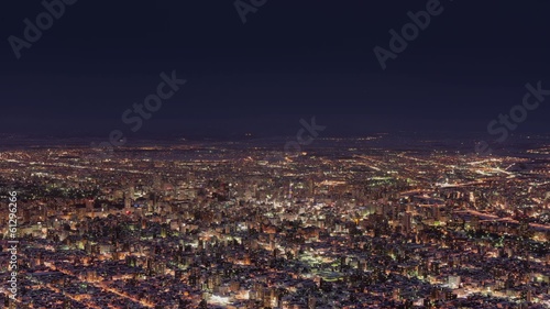 冬の札幌市の夜景（インターバル動画）