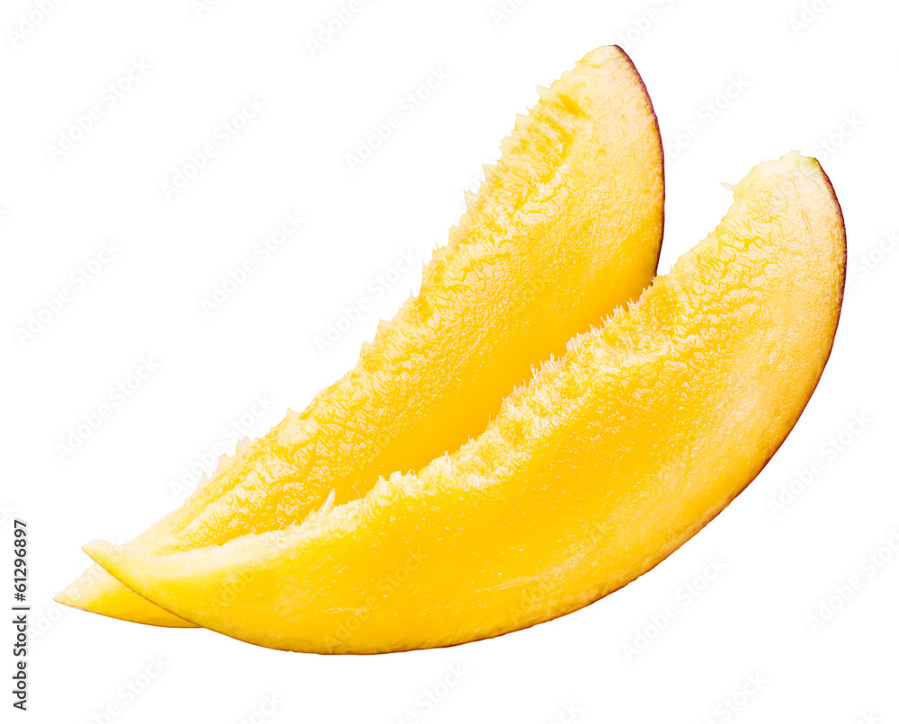 Mango slice isolated on white background Mango slice isolated on white background