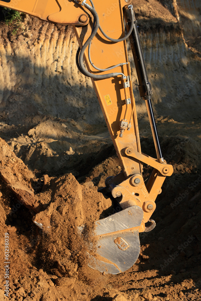 Fototapeta premium pelleteuse en action, BTP