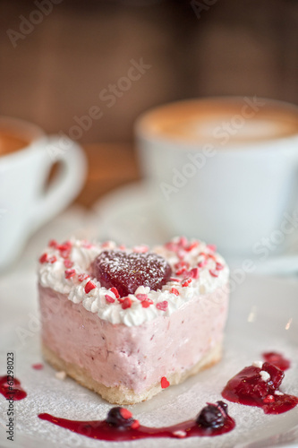 heart-shaped valentine cake