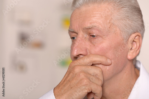 Senior man thinking about something