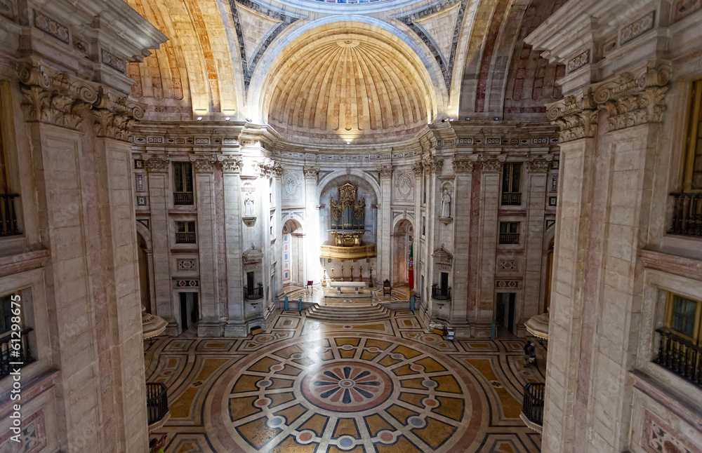 Interior of Santa Engracia church (Pantheon) in Lisbon, Portugal