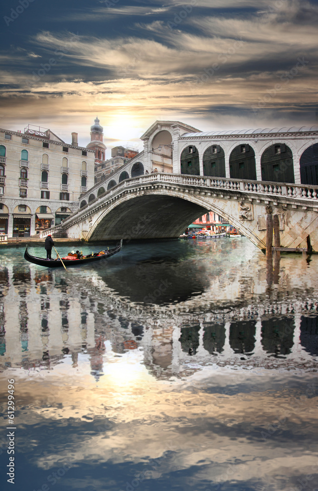 Obraz premium Venice with Rialto bridge in Italy