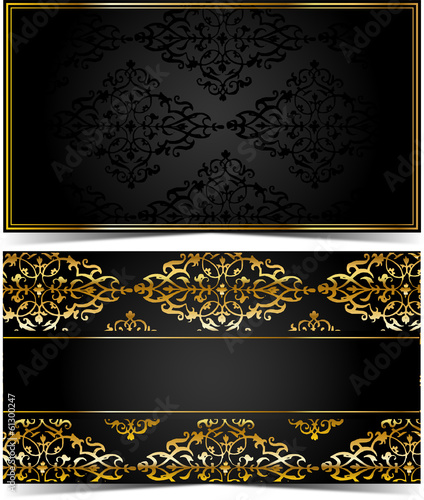 Gold and black cards