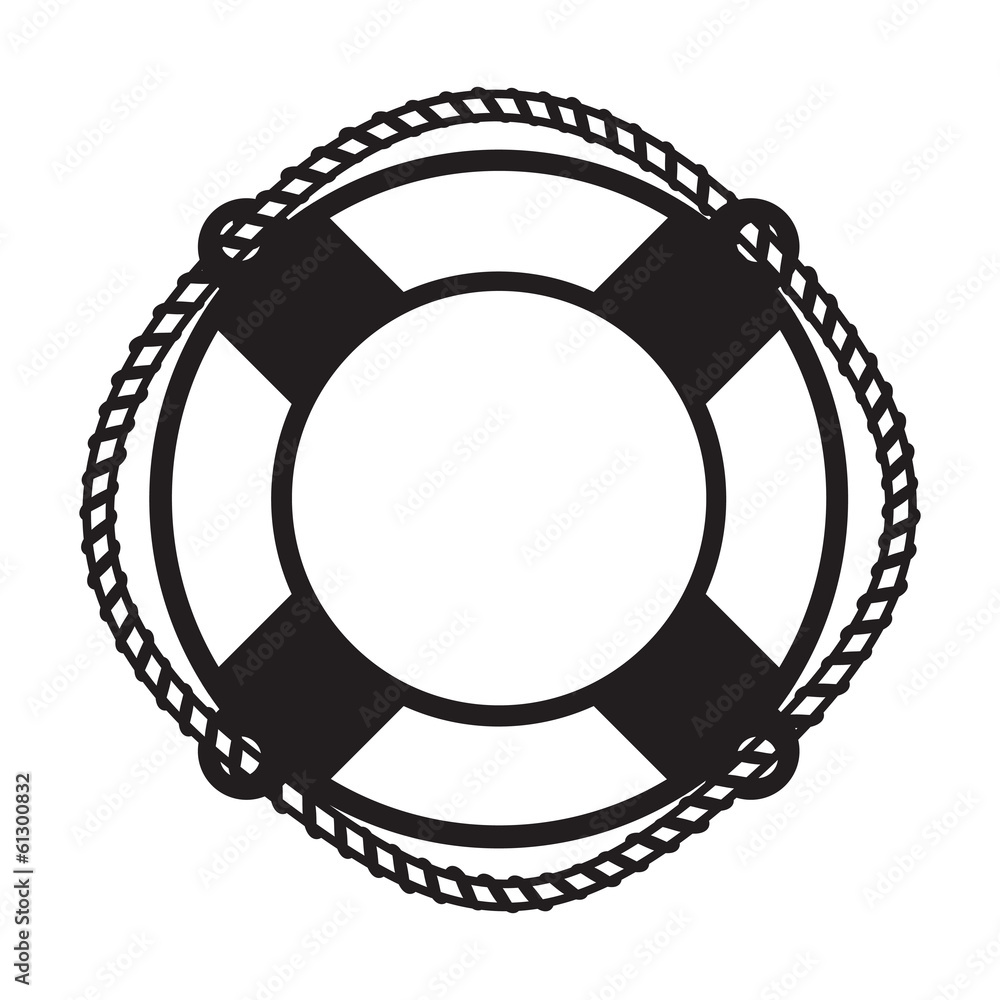 Fototapeta premium Life buoy on white background