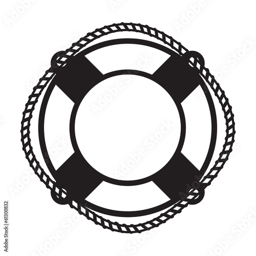 Life buoy on white background