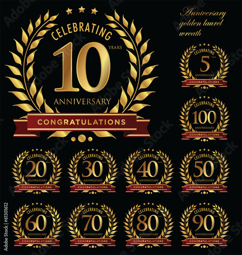 Anniversary golden laurel wreath