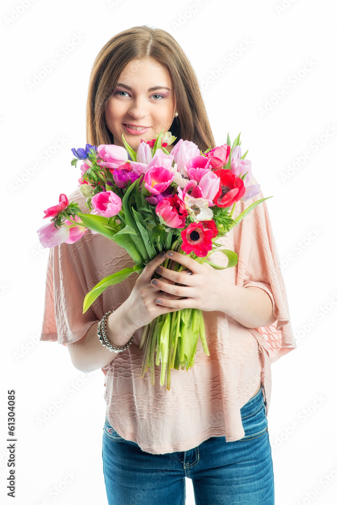 Mädchen mit Blumenstrauss Mädchen mit Blumenstrauss