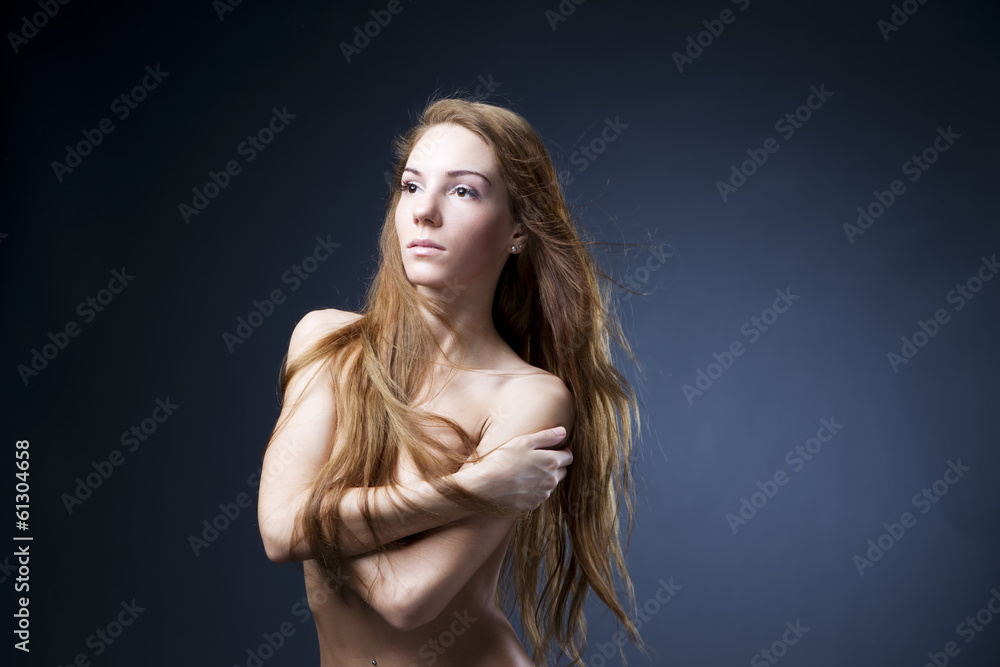 Naklejka premium Young naked girl