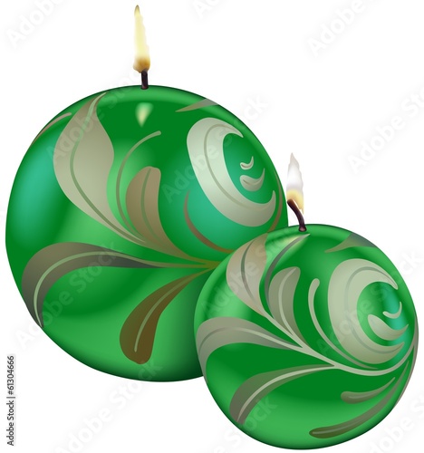 Green Christmas Candles