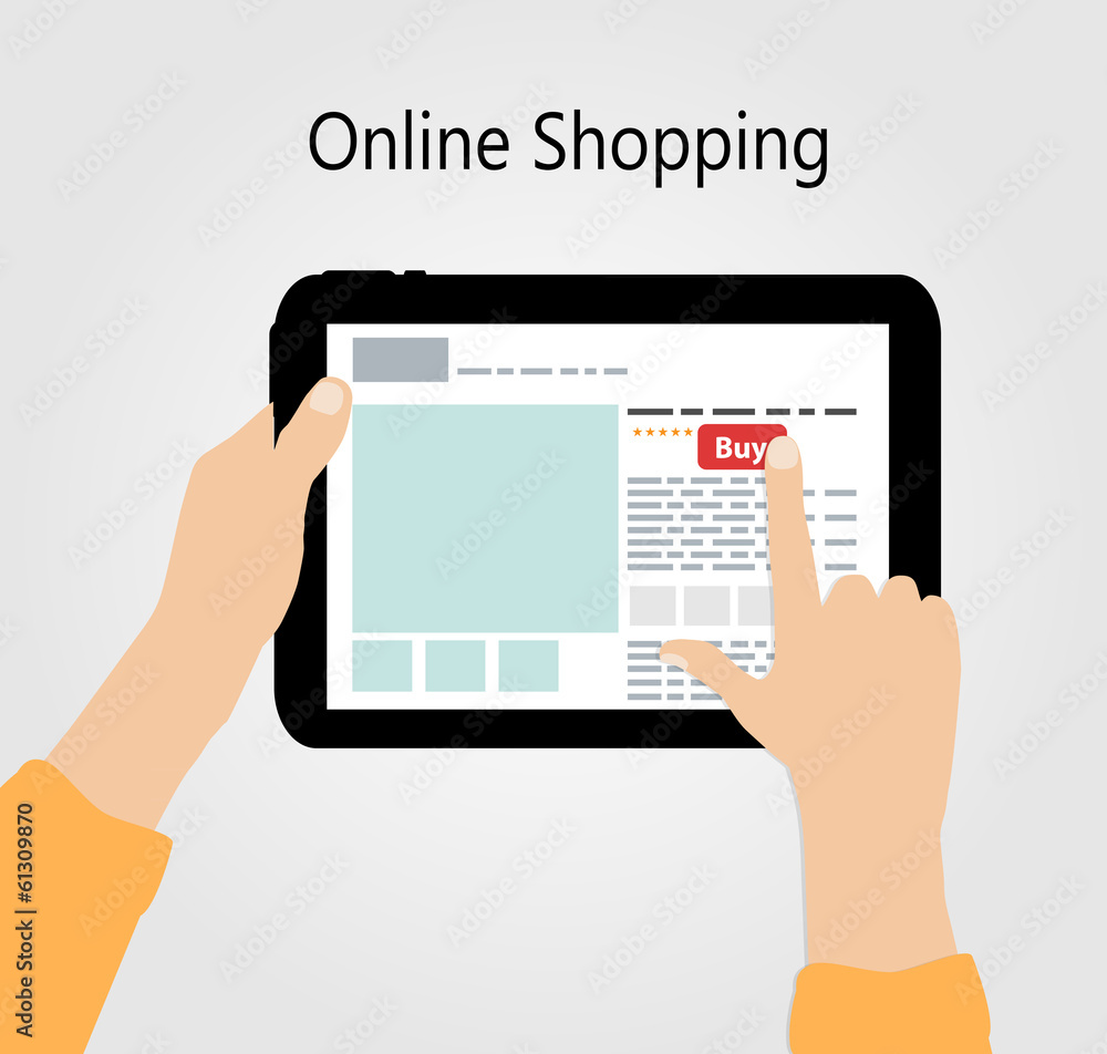 Online Shopping Flat Concept Vector Illustration