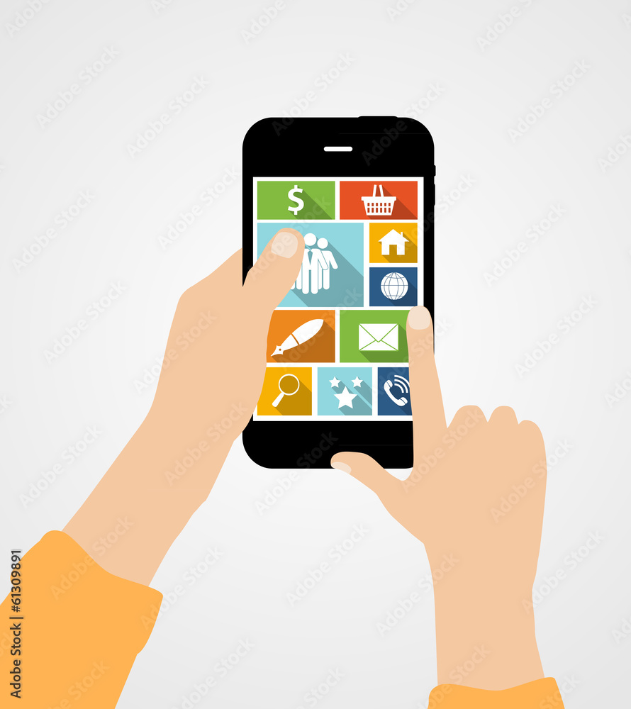 Using Online Services Concept Flat Vector Illustration Using Online Services Concept Flat Vector Illustration