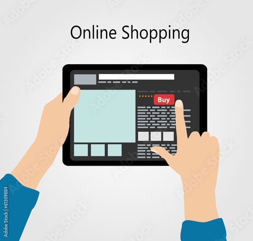 Online Shopping Flat Concept Vector Illustration