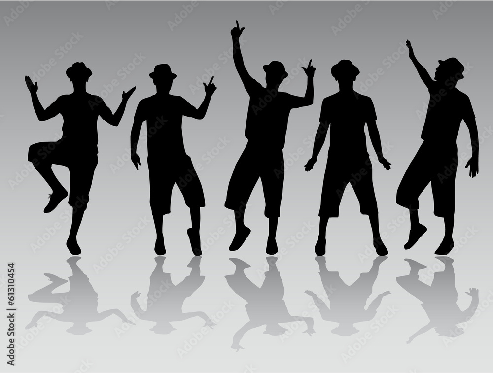 Fototapeta premium Dancing men silhouettes