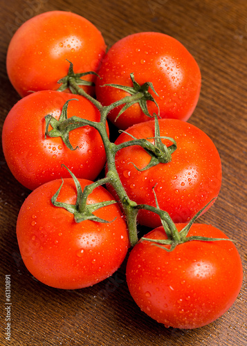 Fresh and wet tomatoes