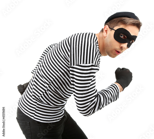 Thief isolated on white photo