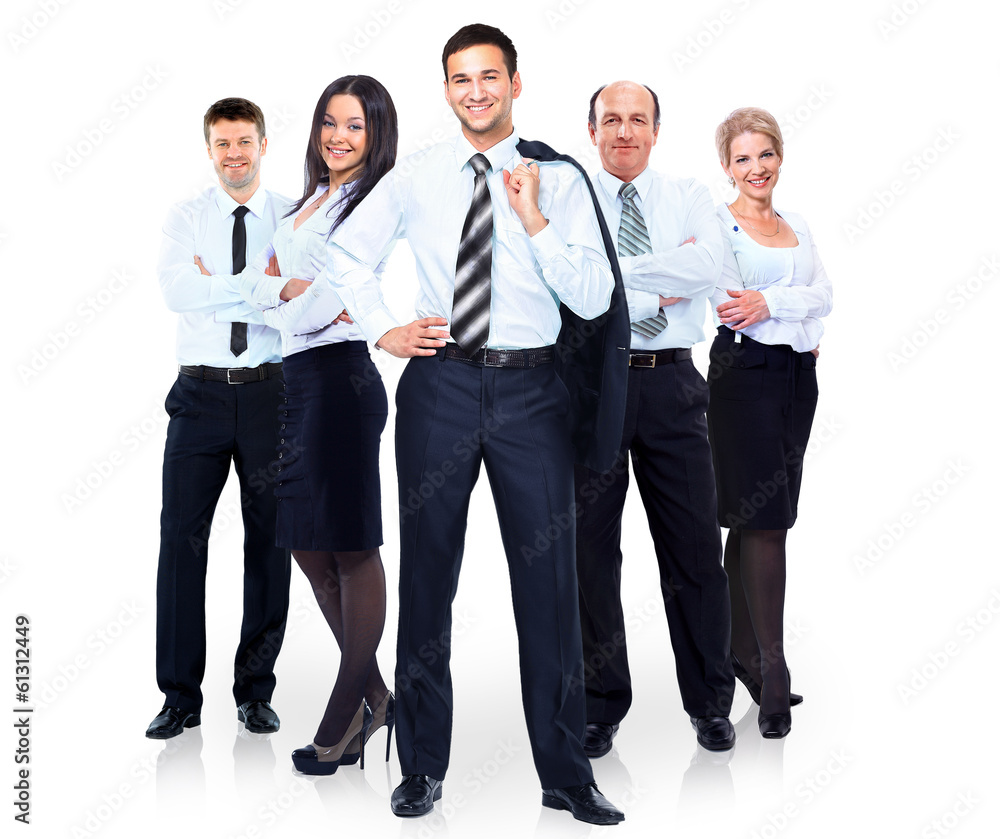Group of business people team. Isolated on white background.