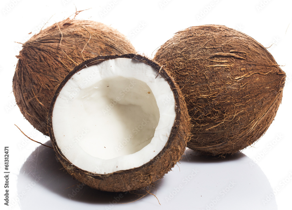 Coconuts on white background Coconuts on white background