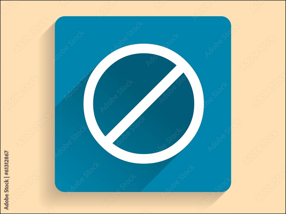Vector Flat long shadow icon of a prohibition Vector Flat long shadow icon of a prohibition