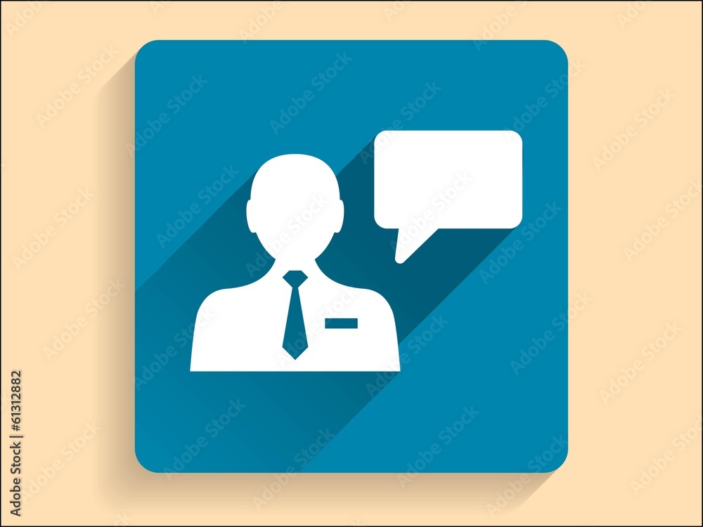 Vector Flat long shadow icon of businessman Vector Flat long shadow icon of businessman