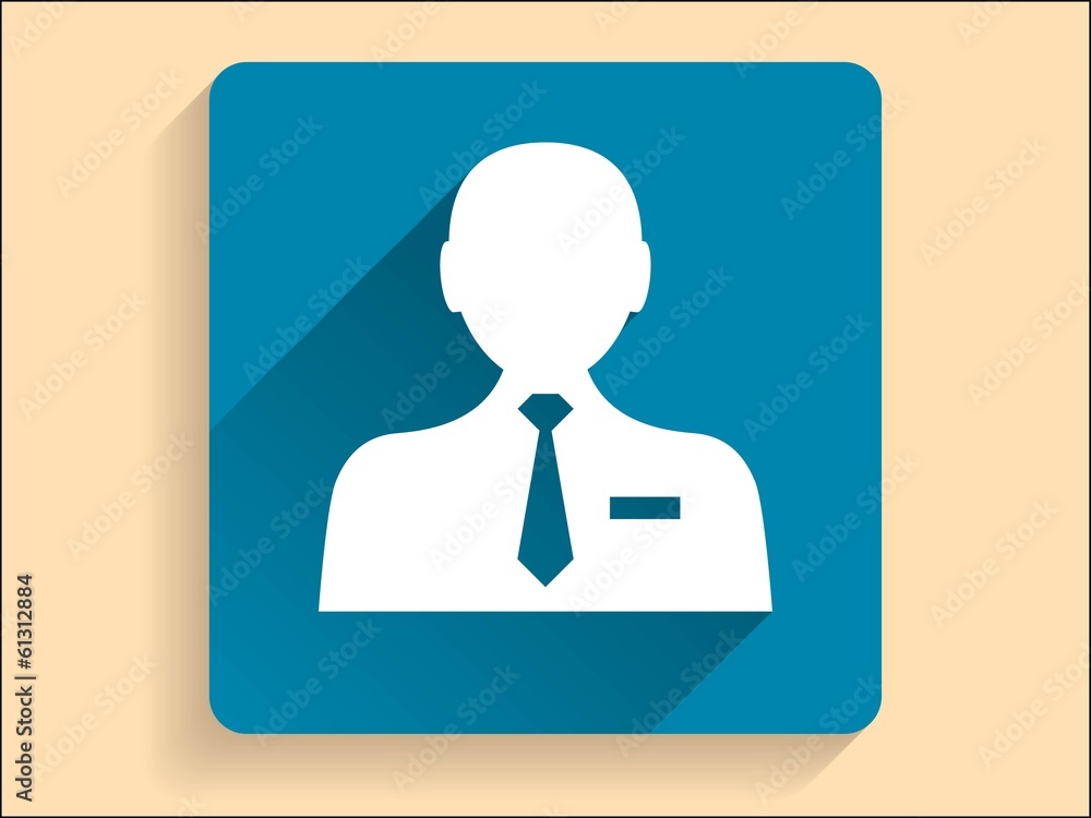 Vector Flat long shadow icon of businessman Vector Flat long shadow icon of businessman