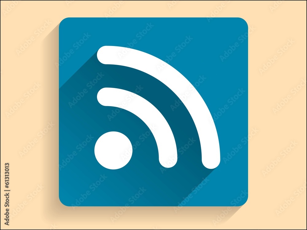 Vector Flat long shadow icon of rss Vector Flat long shadow icon of rss