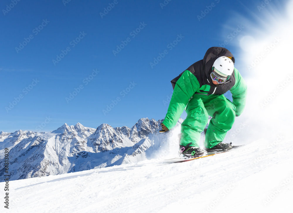 snoboarder in the alps