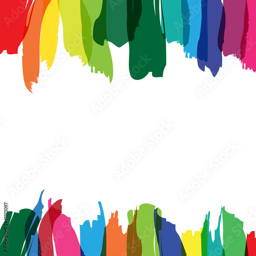 Colored splashes in abstract shape