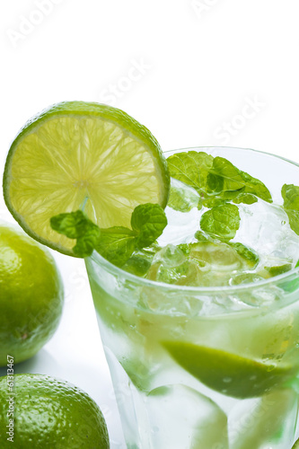 Fresh drink with lime and mint © blackday