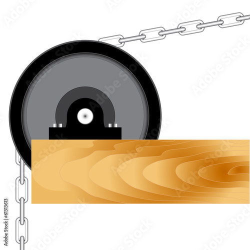 Mechanical block with a chain