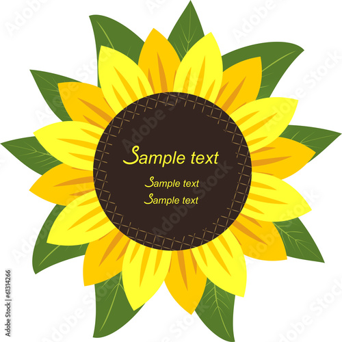 Sunflower in the form Frame for your information