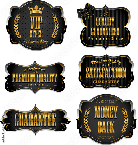 Gold quality and guarantee labels
