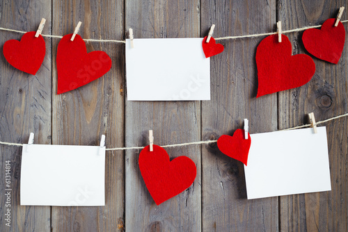 Photos and hearts for love memories