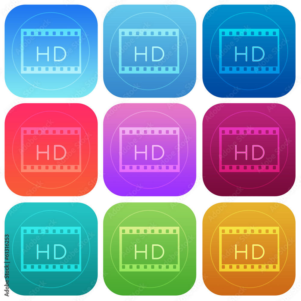 Apps color video HD smoth icon set Apps color video HD smoth icon set